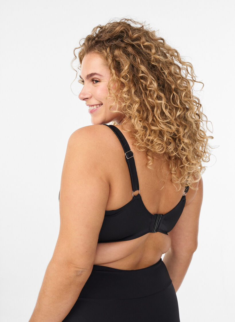 Bikinioverdel med snøredetaljer, Svart, Model image number 1