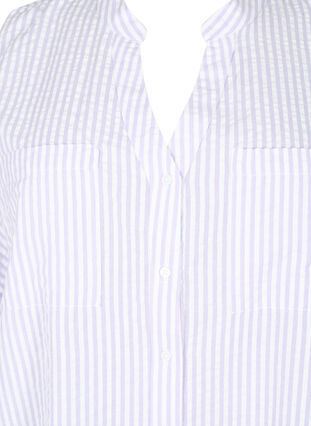 Stripete skjorte med brystlommer, White/LavenderStripe, Packshot image number 3