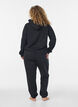 Genser med hette og trykk, Svart, Model image number 2
