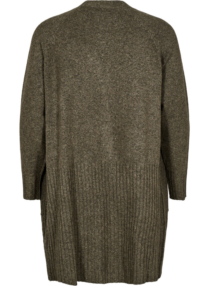 Lang cardigan med lommer, Sea Turtle Mel., Packshot image number 1