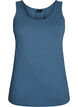 Ensfarget basic topp i bomull, Gr&aring;, Packshot image number 0