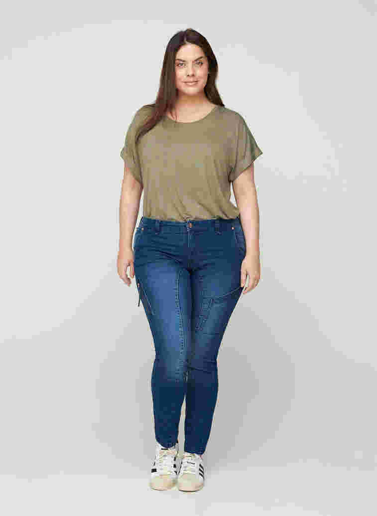 Sanna jeans, Blue denim, Model image number 2