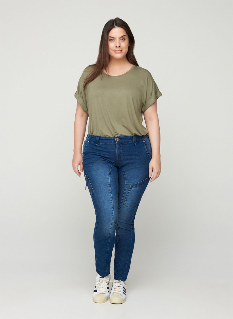 Sanna jeans, Blue denim, Model image number 2