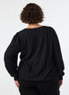 Jerseybluse med struktur og ballongsilhuett, Svart, Model image number 2