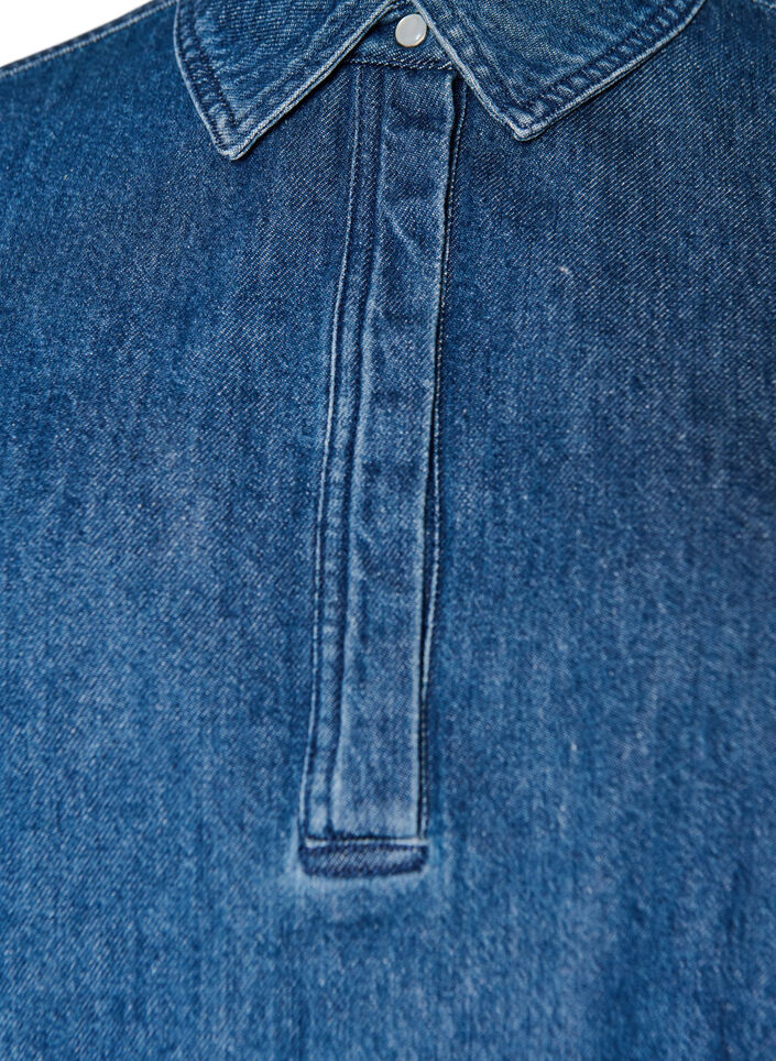 Denimbluse med ballongfasong, Bl&aring;, Packshot