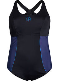 Sportsbadedrakt med kryssede stropper, Svart