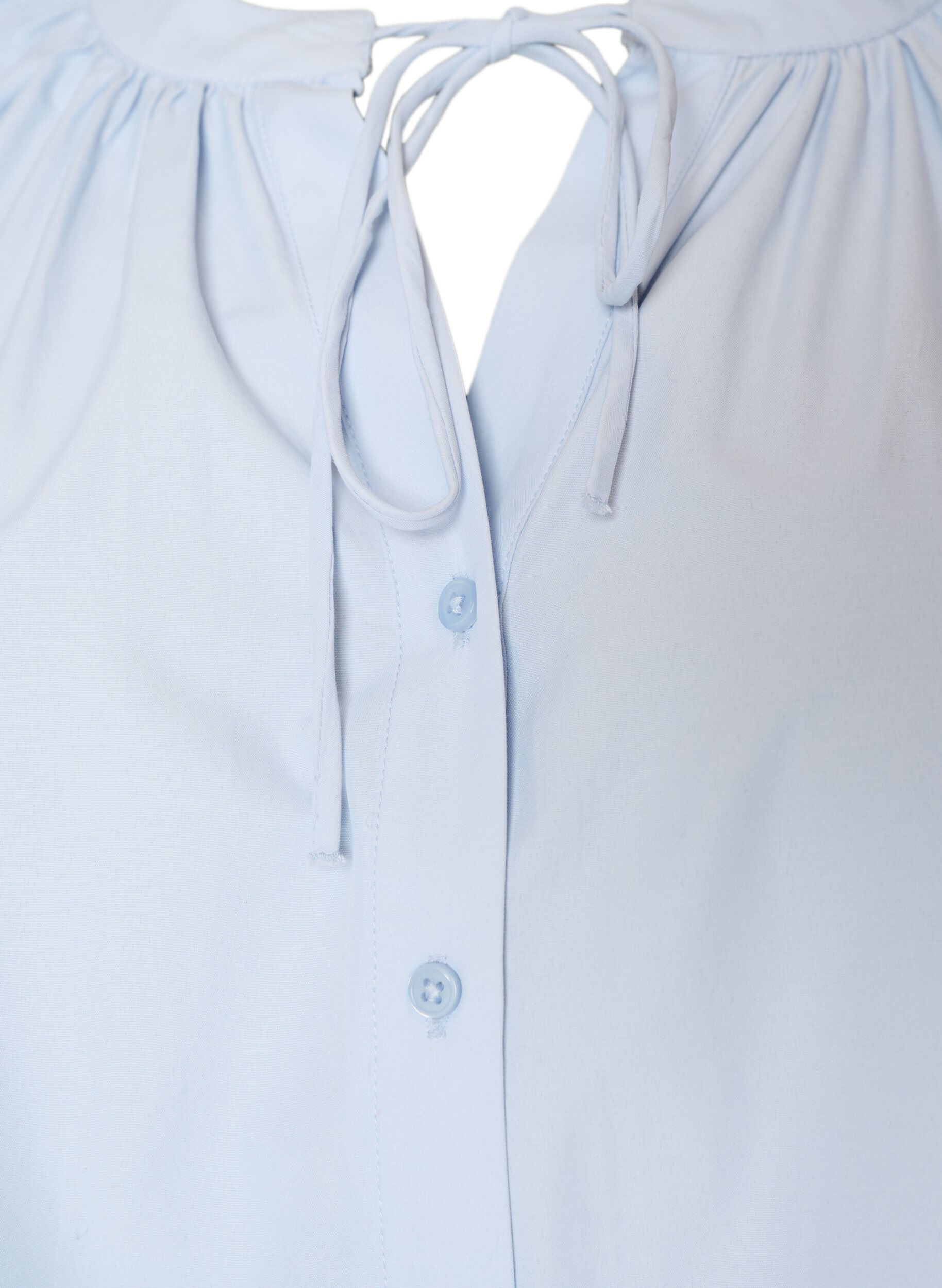 ZizziSkjortebluse med knappelukking og knytebelte, Bl&aring;, Packshot image number 2