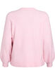 Cardigan i myk strikk med gullfargede knapper, Rosa, Packshot image number 1