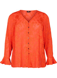 Langarmet skjorte med jacquard-utseende