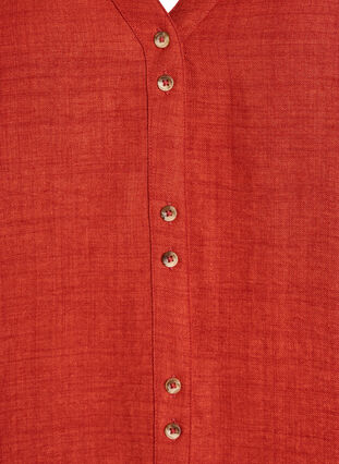 Zizzi Skjortebluse med V-hals eog korte ermer, Ketchup, Packshot image number 2