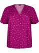 Nattbluse i viskose med hjerteprint, Rød, Packshot image number 0