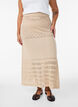 Strikket skj&oslash;rt med hullm&oslash;nster, Beige, Model image number 2