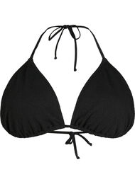 Trekantet bikini-BH med kreppstruktur, Black