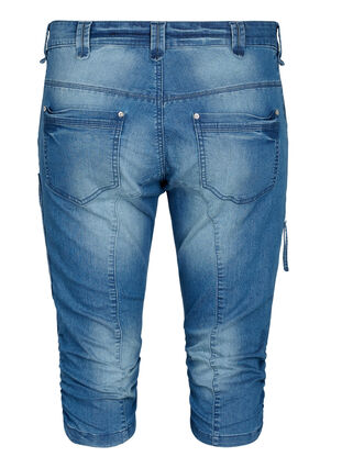 Zizzi Slim fit caprijeans med lommer, Blå, Packshot image number 1