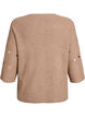 Genser med hjerter og 3/4 ermer, Brun, Packshot image number 1