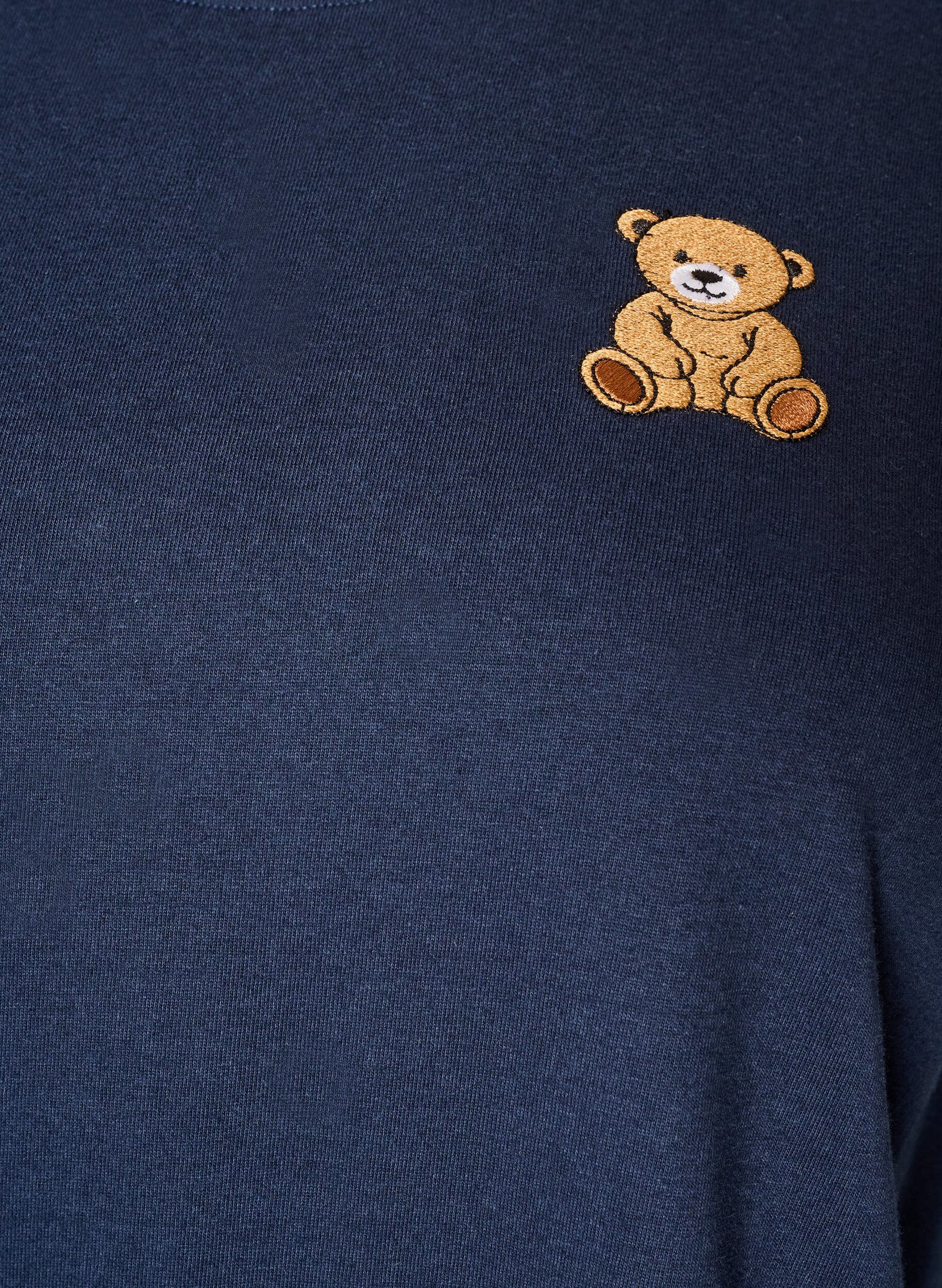 ZizziT-skjorte i &oslash;kologisk bomull med teddybj&oslash;rnmotiv, Bl&aring;, Packshot image number 2