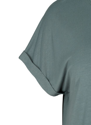 T-skjorte i viskosemiks med rund hals, Balsam Green, Packshot image number 2