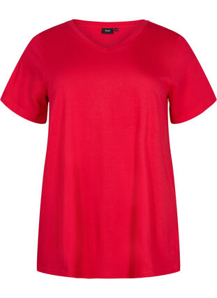 Kortermet T-skjorte med A-form, Lipstick Red, Packshot image number 0