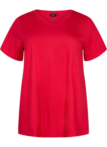 Kortermet T-skjorte med A-form, Lipstick Red, Packshot image number 0