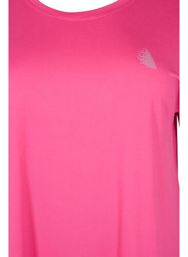 Ensfarget t-skjorte til trening, Fuchsia Purple, Packshot image number 2