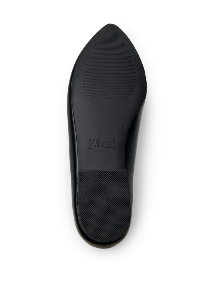 Wide fit - Ballerina med sløyfe og rhinesteiner, Black, Packshot