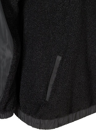 Teddyanorakk med glidelås, Black, Packshot image number 3