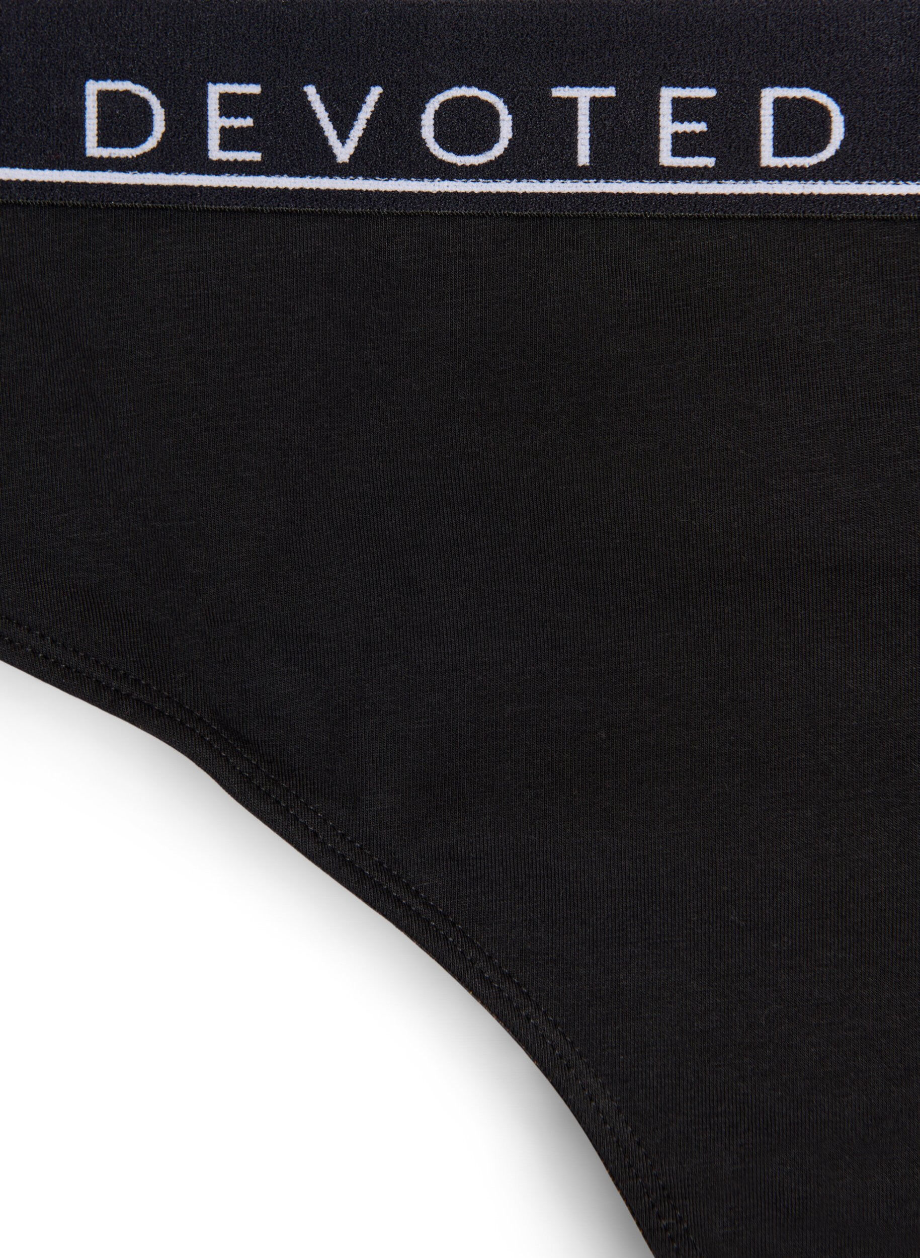 Zizzi G-streng i bomull med normal h&oslash;yde p&aring; livet, Svart, Packshot image number 2