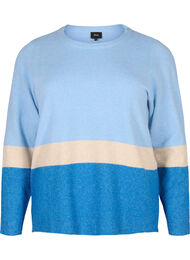 Stripete strikkegenser med rund hals, Skydiver Comb
