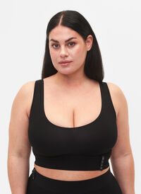 Sømløs BH med rund hals, Black, Model