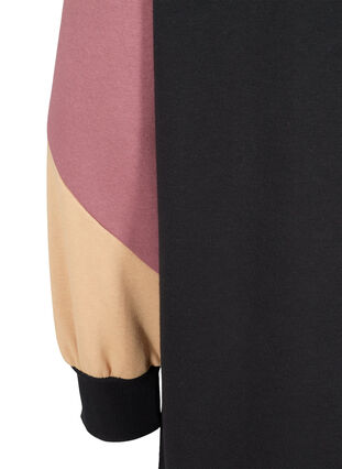 Lang genser med colorblock, Black Color Block, Packshot image number 3