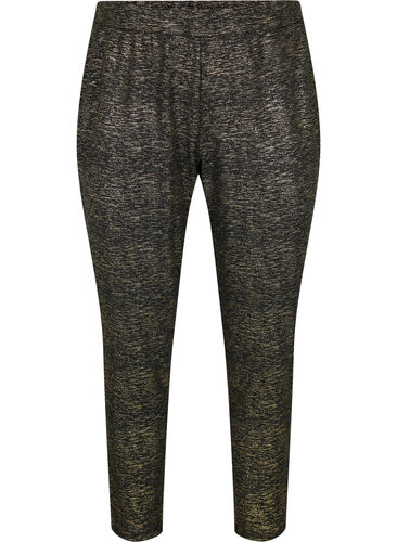 Maddison bukse med gullfarge og lommer, Black w. Gold, Packshot image number 0