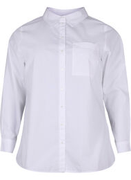 Skjorte i bomullsblanding, Bright White, Packshot