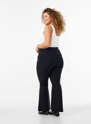 Zizzi Bukser med bootcut, Svart, Model image number 1