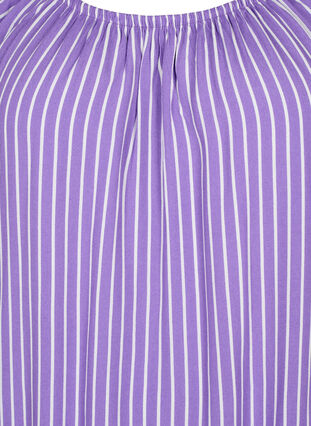 Stripete bluse av viskose med korte ermer, Deep L./White Stripe, Packshot image number 2