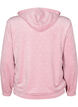 Velour cardigan med hette og lommer, Rosa, Packshot image number 1