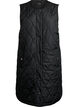 Langt vattert vest med trykknapper, Svart, Packshot image number 0