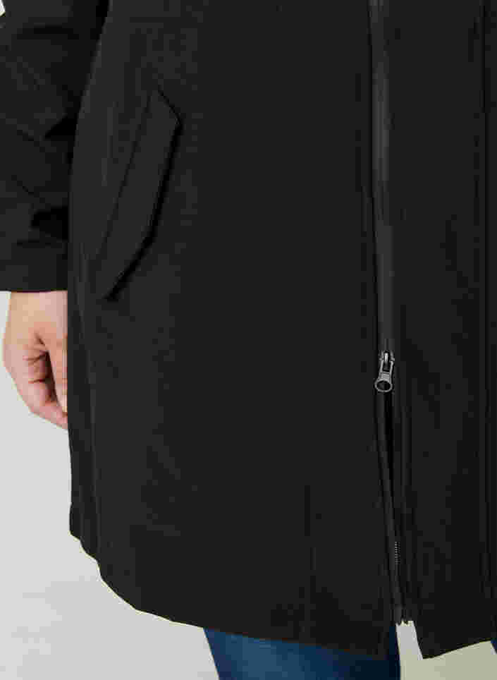 Softshelljakke med hette, Black solid, Model image number 3