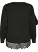 Cardigan med bred blondekant, Svart, Packshot image number 1
