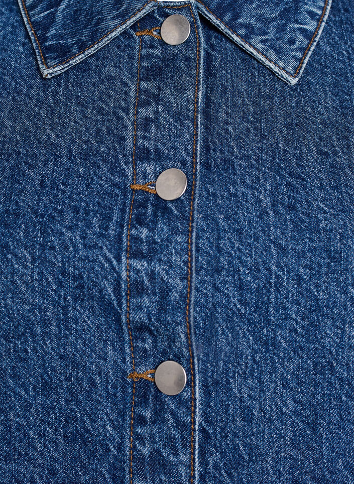 Kortermet denimjakke med knappelukking, Bl&aring;, Packshot image number 2