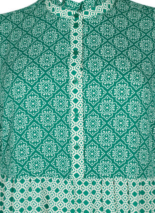 A-formet kjole med mønster og cutlines, Green AOP, Packshot image number 2