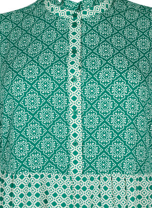 Zizzi A-formet kjole med mønster og cutlines, Green AOP, Packshot image number 2