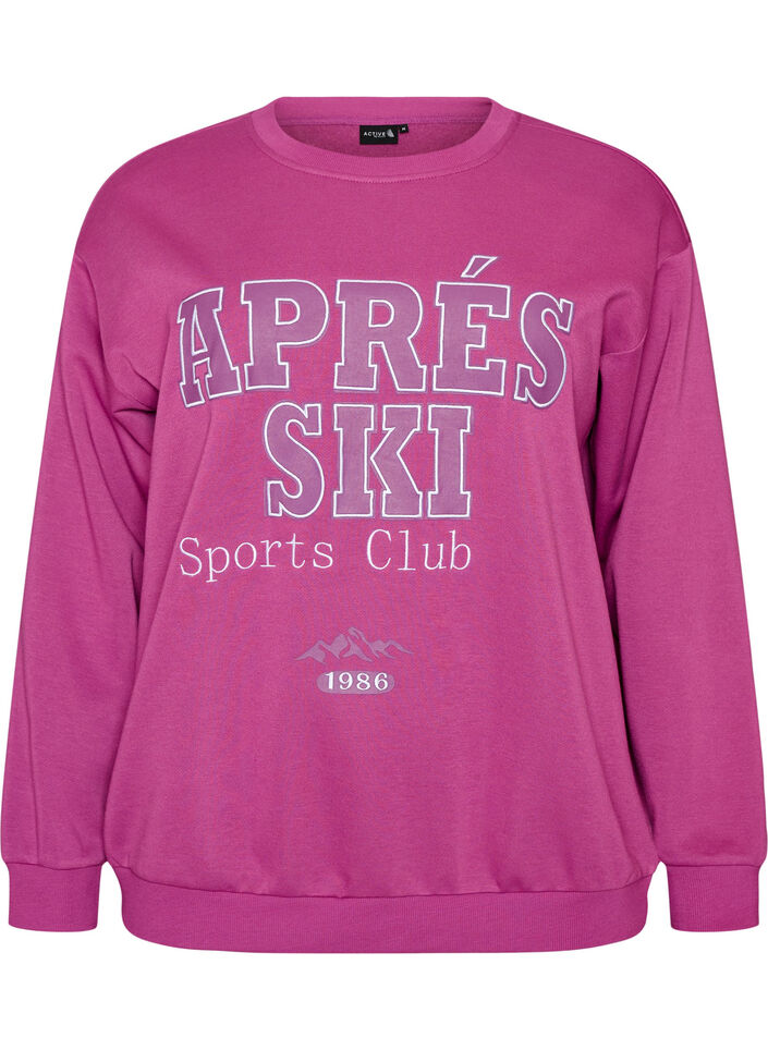 Genser med teksttrykk, Lilla, Packshot image number 0