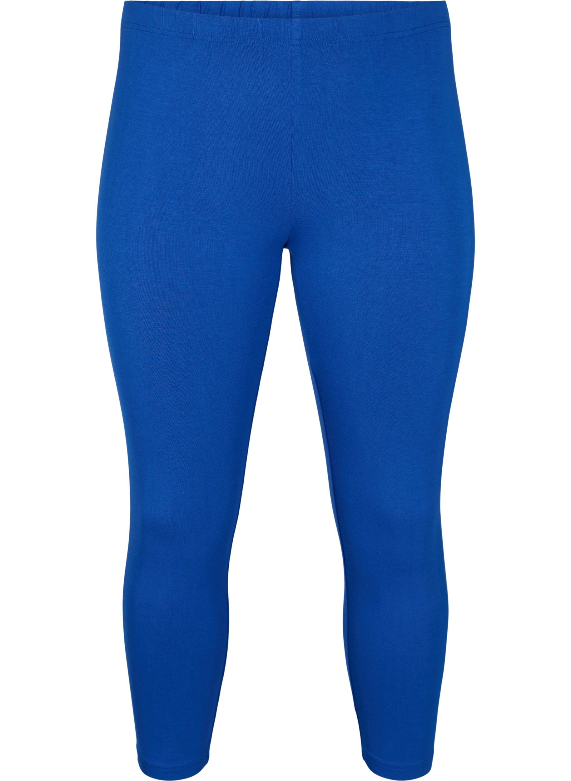 ZizziBasic 3/4-length viskosetights, Bl&aring;, Packshot image number 0