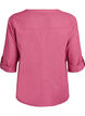 Bomullsbluse med V-hals, R&oslash;d, Packshot image number 1