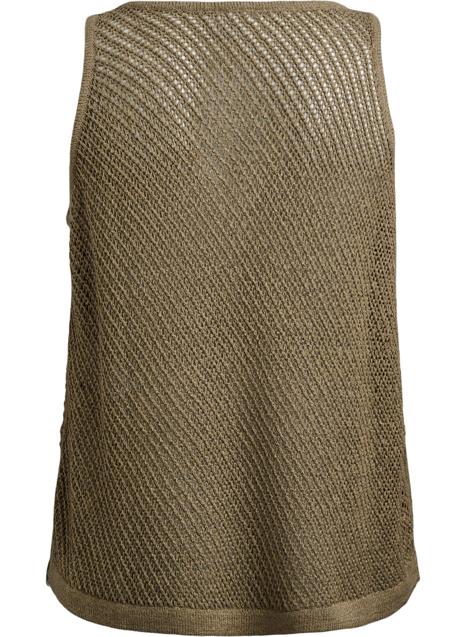 Zizzi FLASH - Ermel&oslash;s strikket topp med v-hals, Gr&oslash;nn, Packshot image number 1