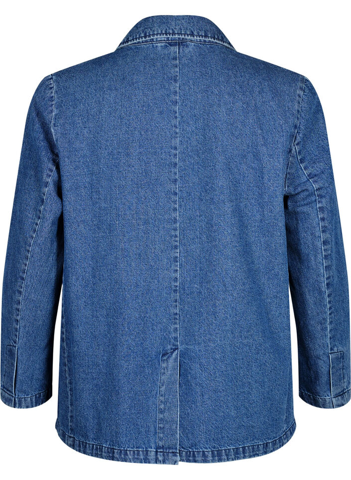 Denimblazer med lommer, Blue Denim, Packshot image number 1