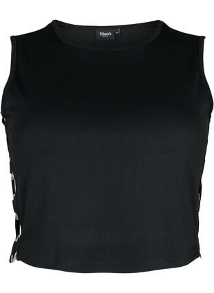 Zizzi Kort topp med åpen detalj i siden, Black, Packshot image number 0