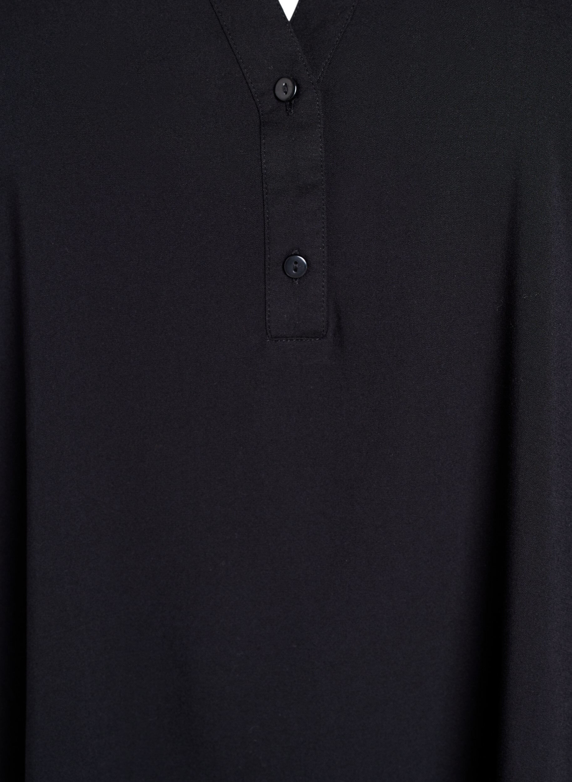 ZizziErmel&oslash;s bluse i viskose, Svart, Packshot image number 2