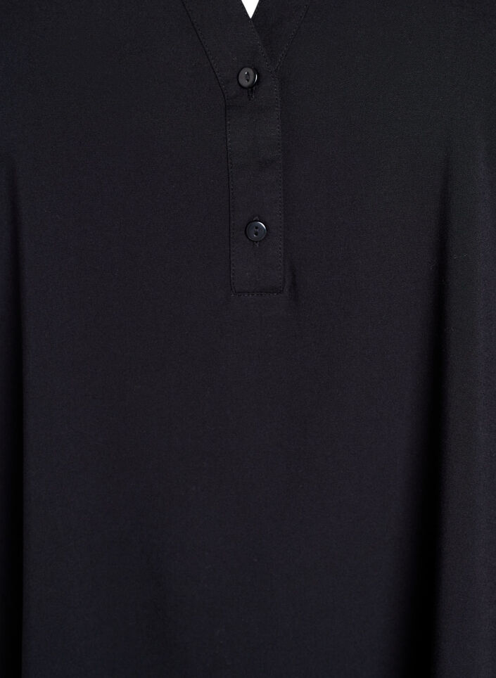 Ermel&oslash;s bluse i viskose, Svart, Packshot image number 2