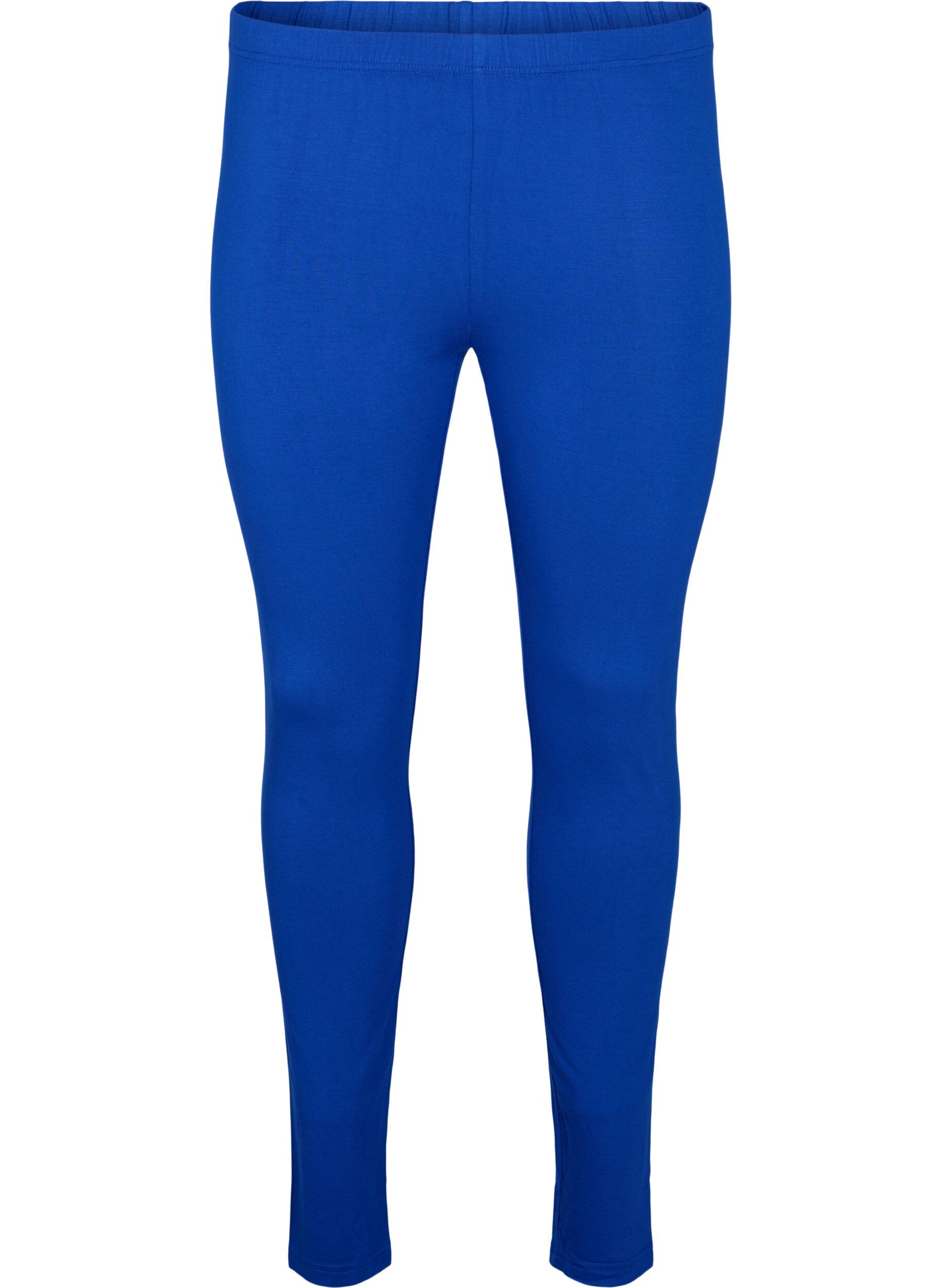 ZizziBasis leggings i viskose, Bl&aring;, Packshot image number 0